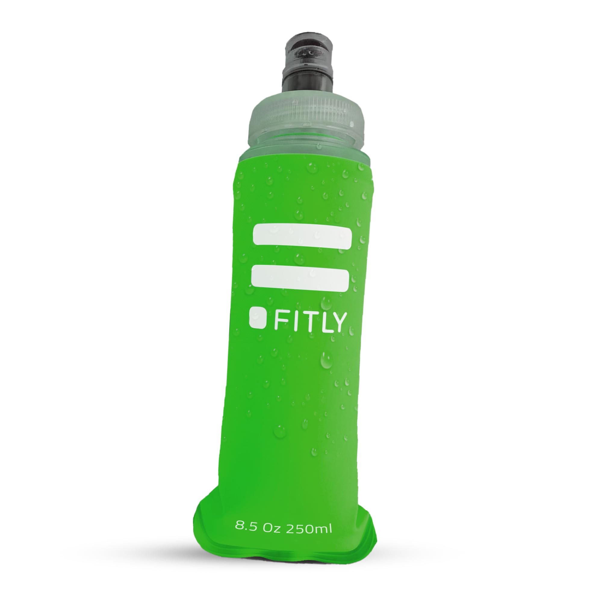FITLY Soft Flask - Shrink As You Drink Soft Water Bottle for Hydration Pack - Folding Water Bottle Ideal for Running, Hiking, Cycling, Climbing & Rigorous Activity