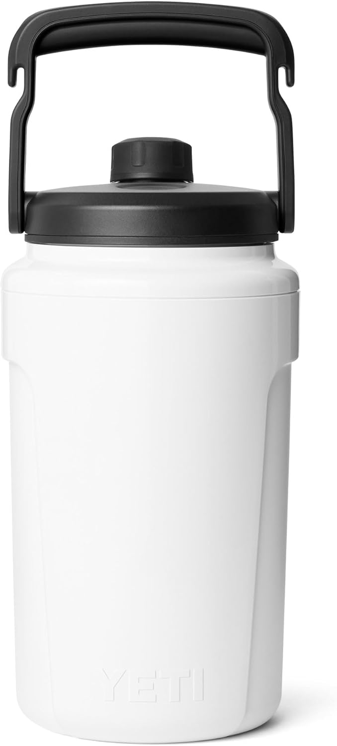 YETI Silo Half Gallon Insulated Chug Cap Water Jug – Leakproof, Lightweight Sports Bottle with Fence Hook Handle – Keeps Drinks Ice-Cold – Ideal for Gym, Sports & Tournaments, White