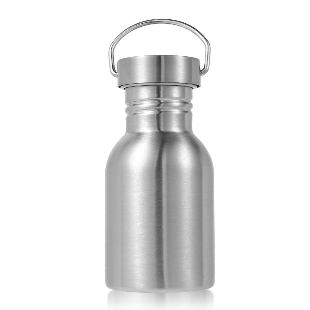 Volhoply 32oz Uninsulated Single Walled Water Bottle, Stainless Steel Reusable Water Bottles with Handle, BPA Free & Plastic Free 18/8 304 Metal Water Bottles for Camping, Hikers, Cyclists