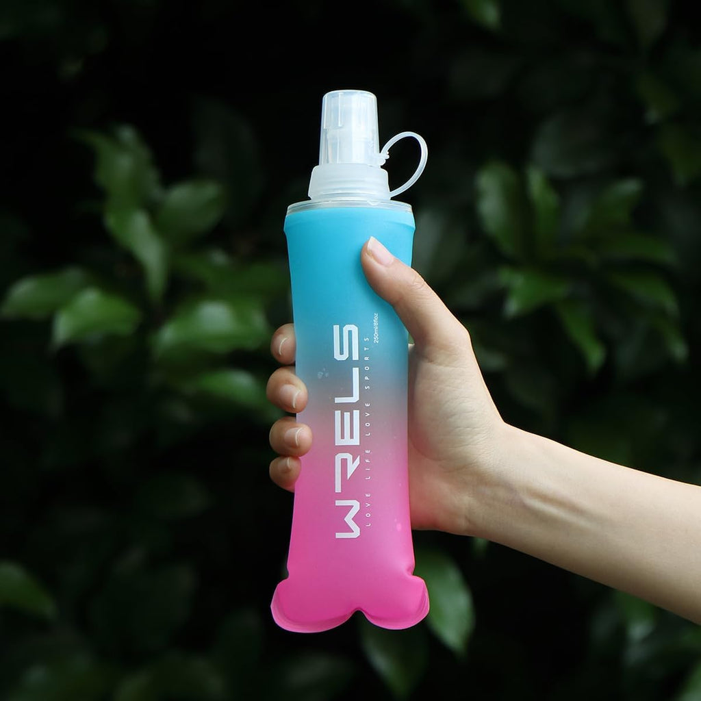 Soft Flasks TPU Soft Water Bottles Folding Soft Running Water Flask Small for Outdoor Sports Hiking Hydration Pack 8oz/17oz Hiking Cycling Climbing