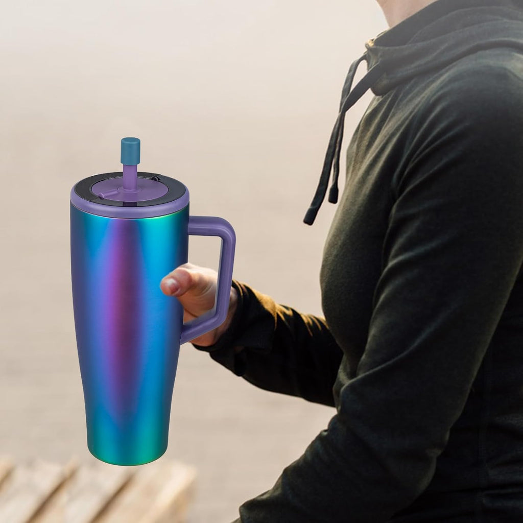 TERPINK 2 Pack Magnetic Straw Caps Compatible with BrüMate All Era and Resa Tumblers, Silicone Straw Caps Toppers Compatible with Brumate Accessories, Straw Covers Protectors BPA Free (Dark Blue)