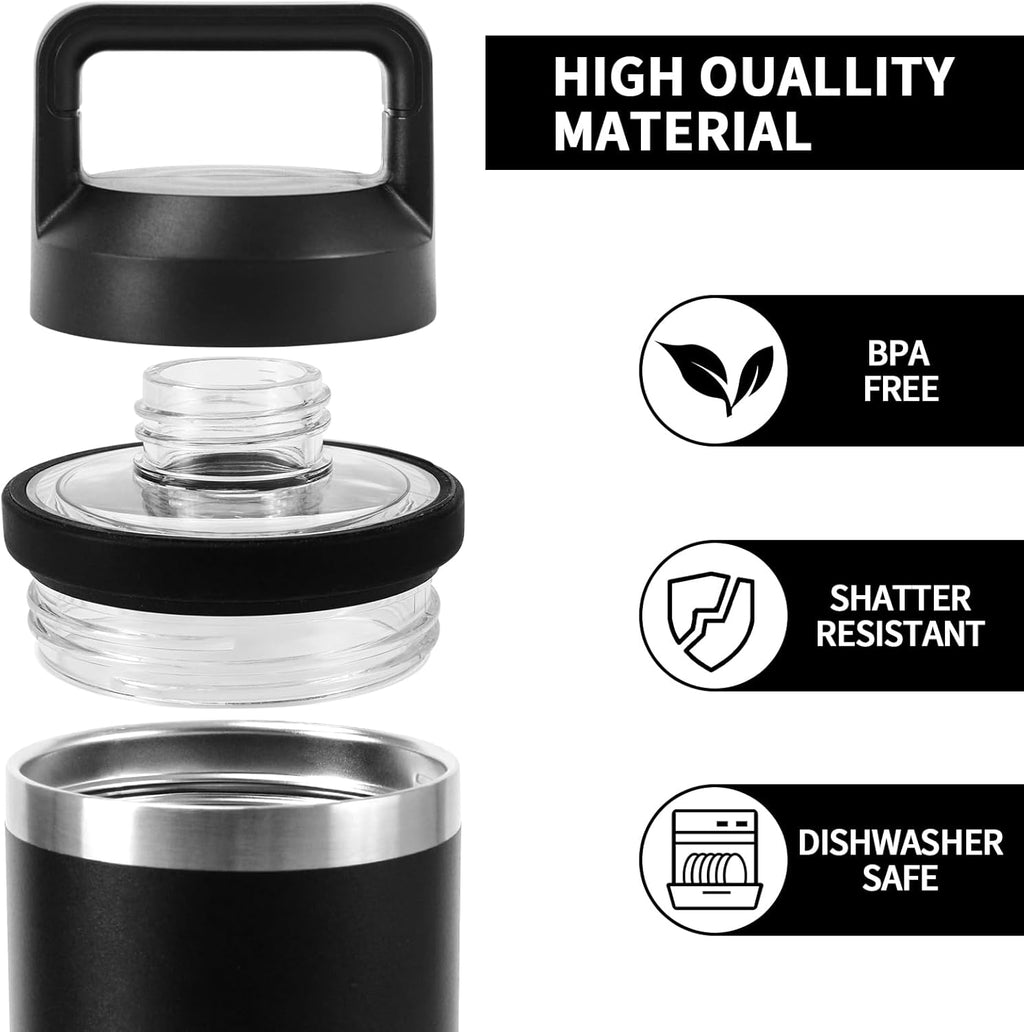 UXIETIN Screw Top Lid Replacement Compatible with Rambler Yeti, Screw Top Chug Cap Compatible with All Yeti Rambler 18/26/36/46/64 OZ,1PC