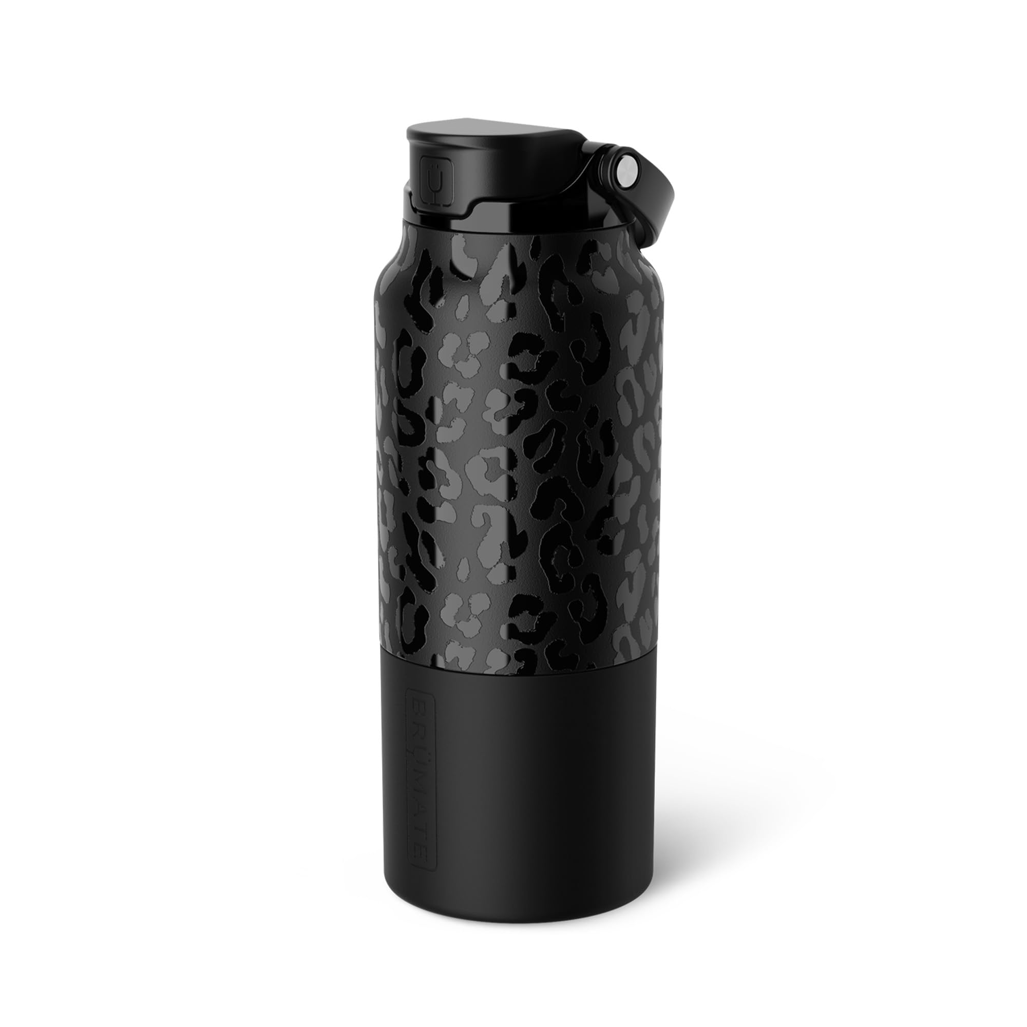 BrüMate Rise 25oz Water Bottle With 100% Leakproof Covered Silicone Straw | Insulated Stainless Steel Water Bottle With Removable Straw | Fast Flow | Soft Sip Silicone Spout | BPA-Free (Dark Aura)