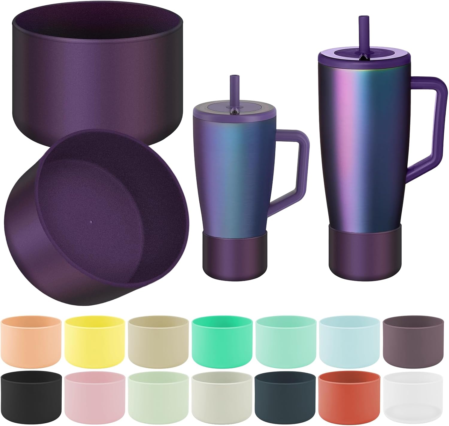 ZXFYE 2Pcs Protective Boot Compatible with Brumate Era 40 oz 30 oz Tumbler, Anti-Dent & Anti-Slip Silicone Bottom Cover Protector Sleeve Bumper Compatible with Brumate Era Tumbler with Handle