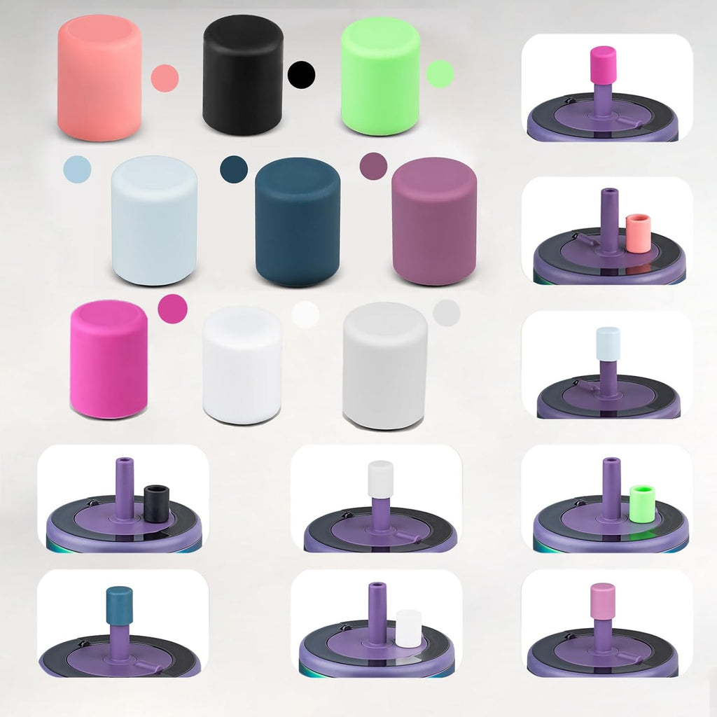 TERPINK 2 Pack Magnetic Straw Caps Compatible with BrüMate All Era and Resa Tumblers, Silicone Straw Caps Toppers Compatible with Brumate Accessories, Straw Covers Protectors BPA Free (Dark Blue)