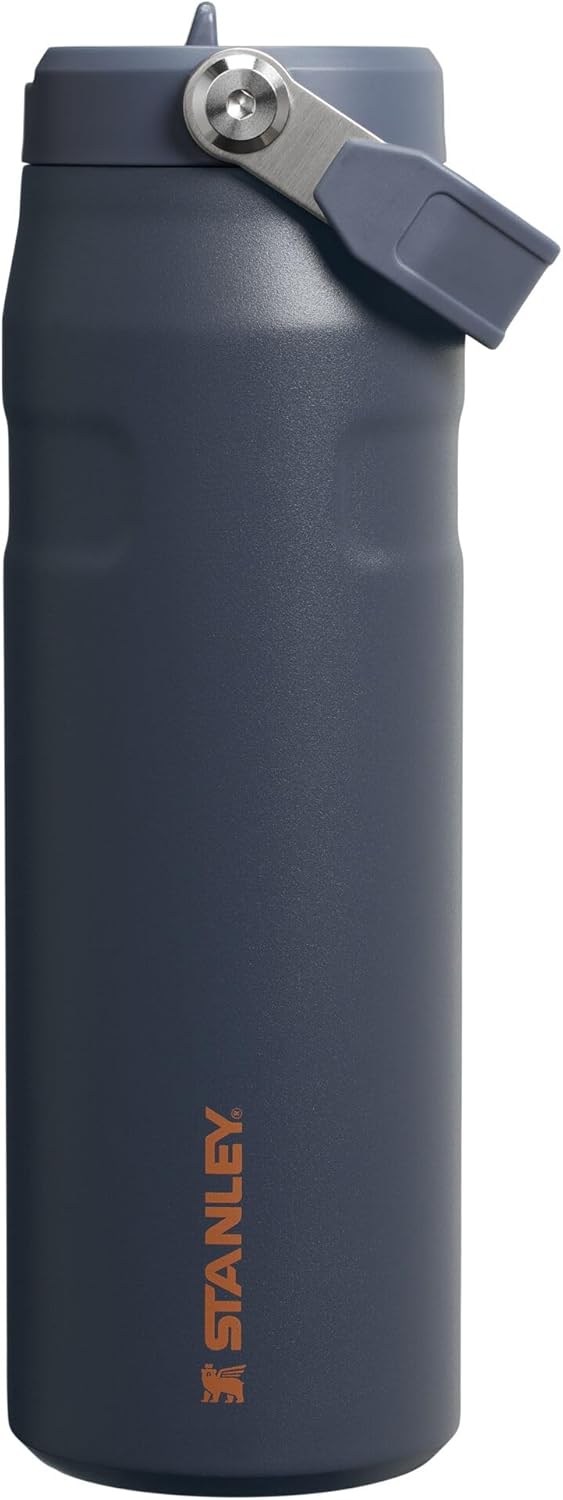 Stanley IceFlow Flip Straw 2.0 Water Bottle 24 oz | Built-In Straw with Larger Opening | Lightweight and Leak Resistant | Insulated Stainless Steel | BPA-Free | Twilight