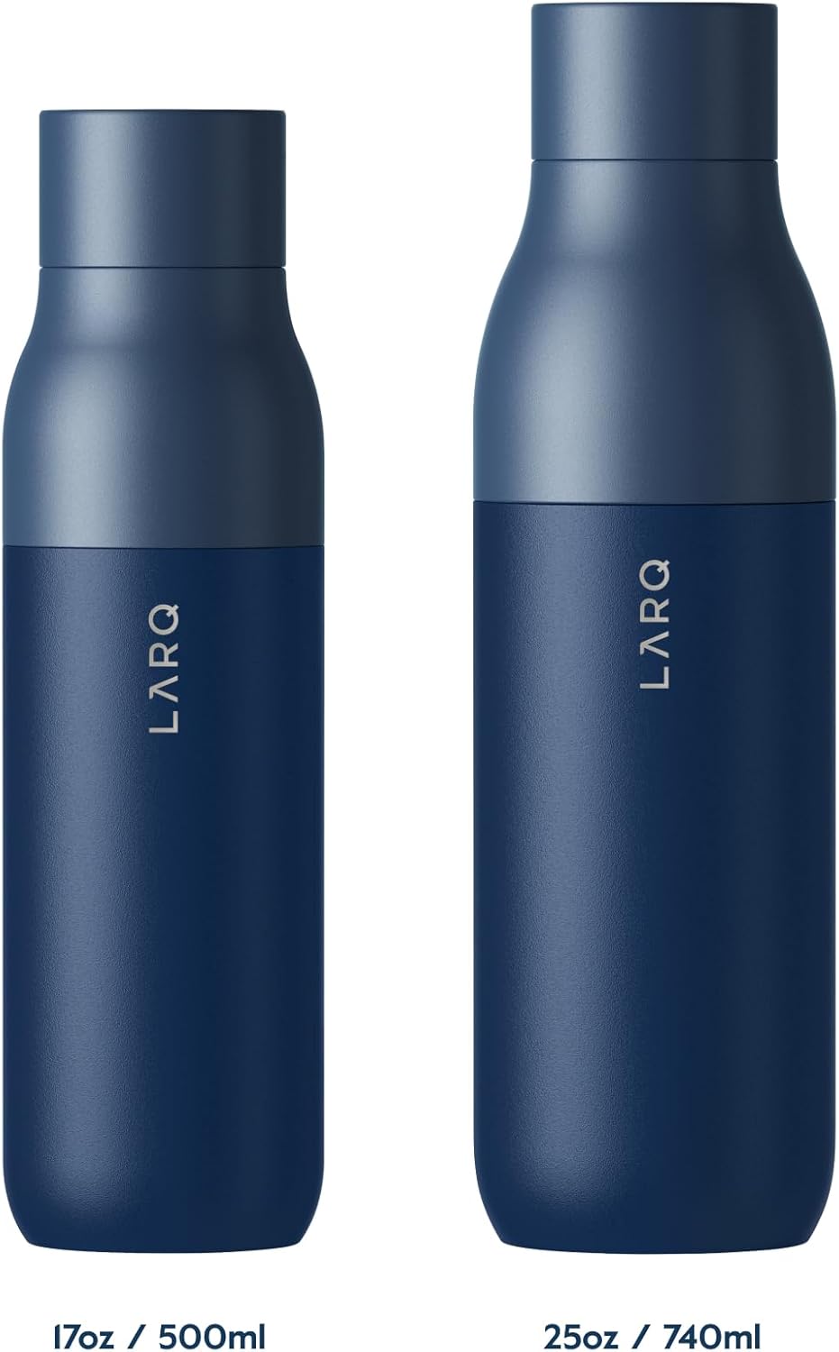 LARQ Bottle PureVis 25 oz - Self-Cleaning and Insulated Stainless Steel Water Bottle with UV Water Purifier and Award-winning Design | Reusable & Travel Friendly, Monaco Blue