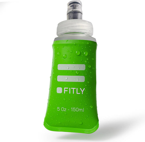 FITLY Soft Flask - Shrink As You Drink Soft Water Bottle for Hydration Pack - Folding Water Bottle Ideal for Running, Hiking, Cycling, Climbing & Rigorous Activity
