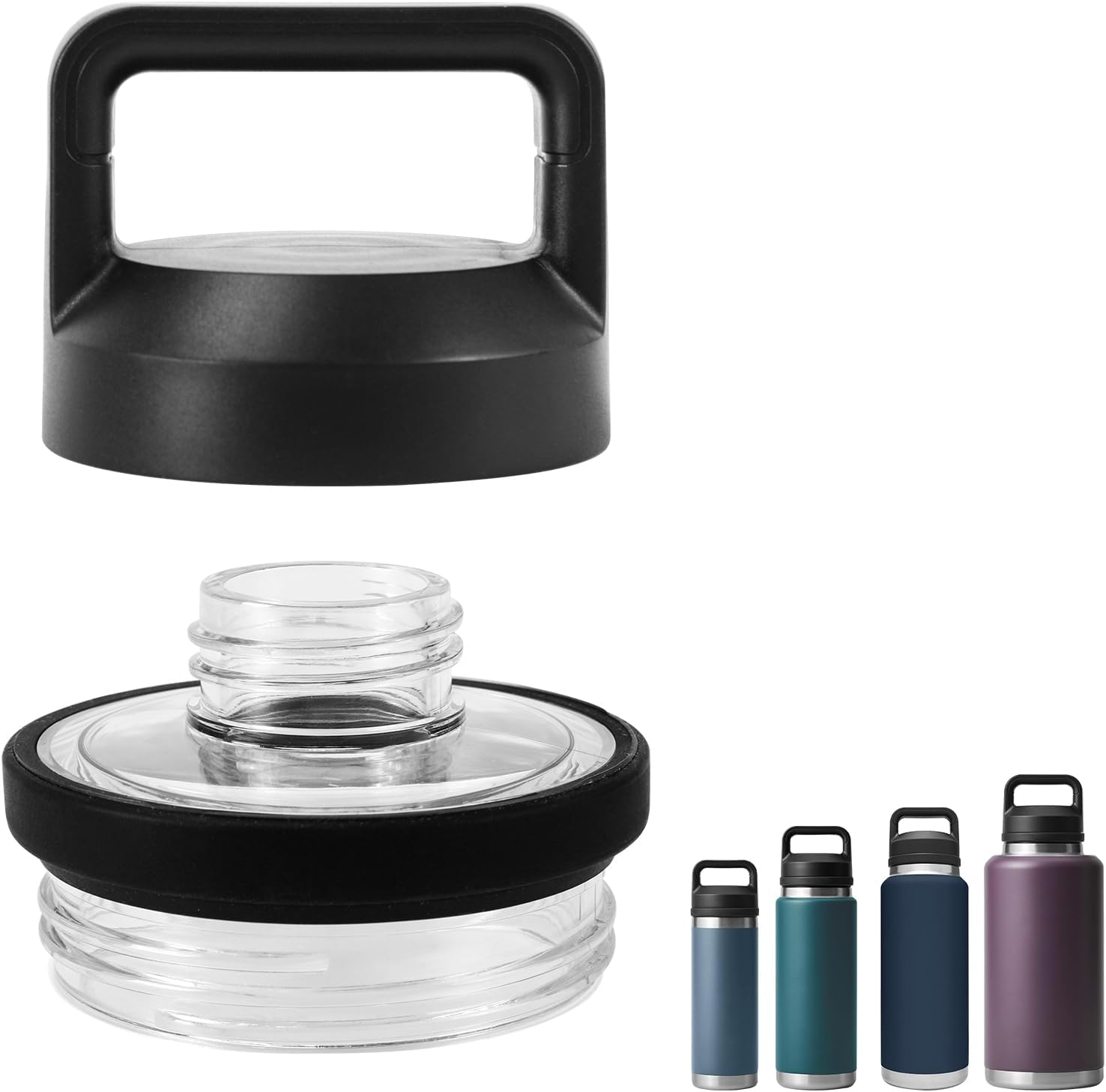 UXIETIN Screw Top Lid Replacement Compatible with Rambler Yeti, Screw Top Chug Cap Compatible with All Yeti Rambler 18/26/36/46/64 OZ,1PC