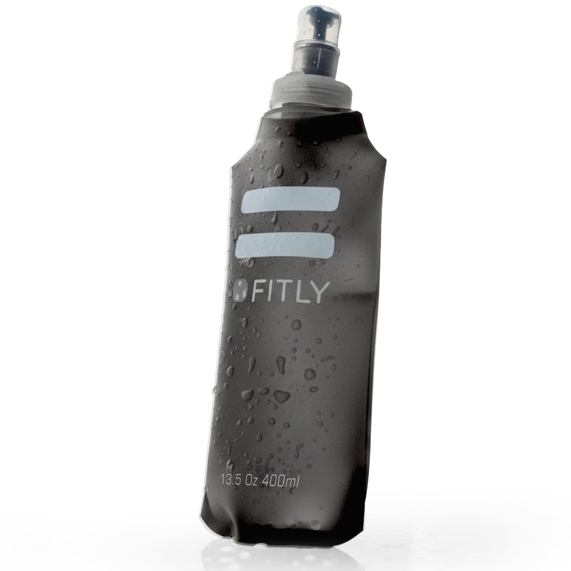FITLY Soft Flask - Shrink As You Drink Soft Water Bottle for Hydration Pack - Folding Water Bottle Ideal for Running, Hiking, Cycling, Climbing & Rigorous Activity
