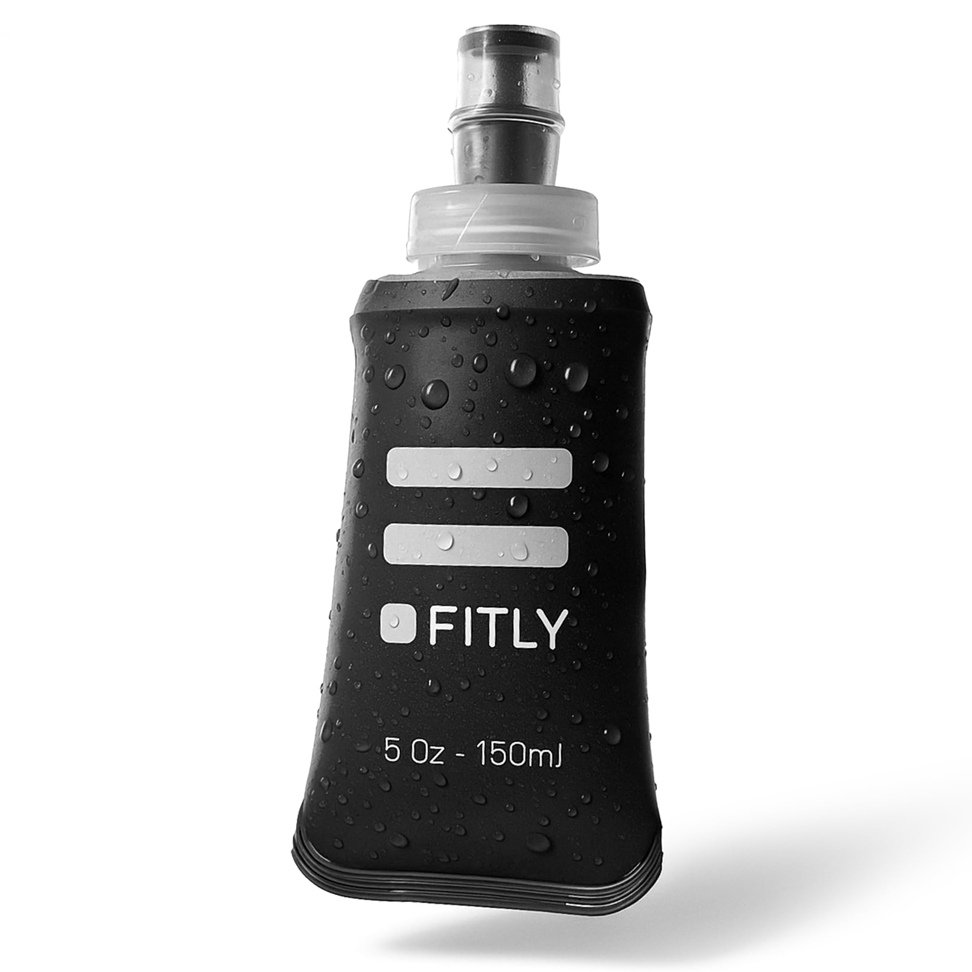 FITLY Soft Flask - Shrink As You Drink Soft Water Bottle for Hydration Pack - Folding Water Bottle Ideal for Running, Hiking, Cycling, Climbing & Rigorous Activity