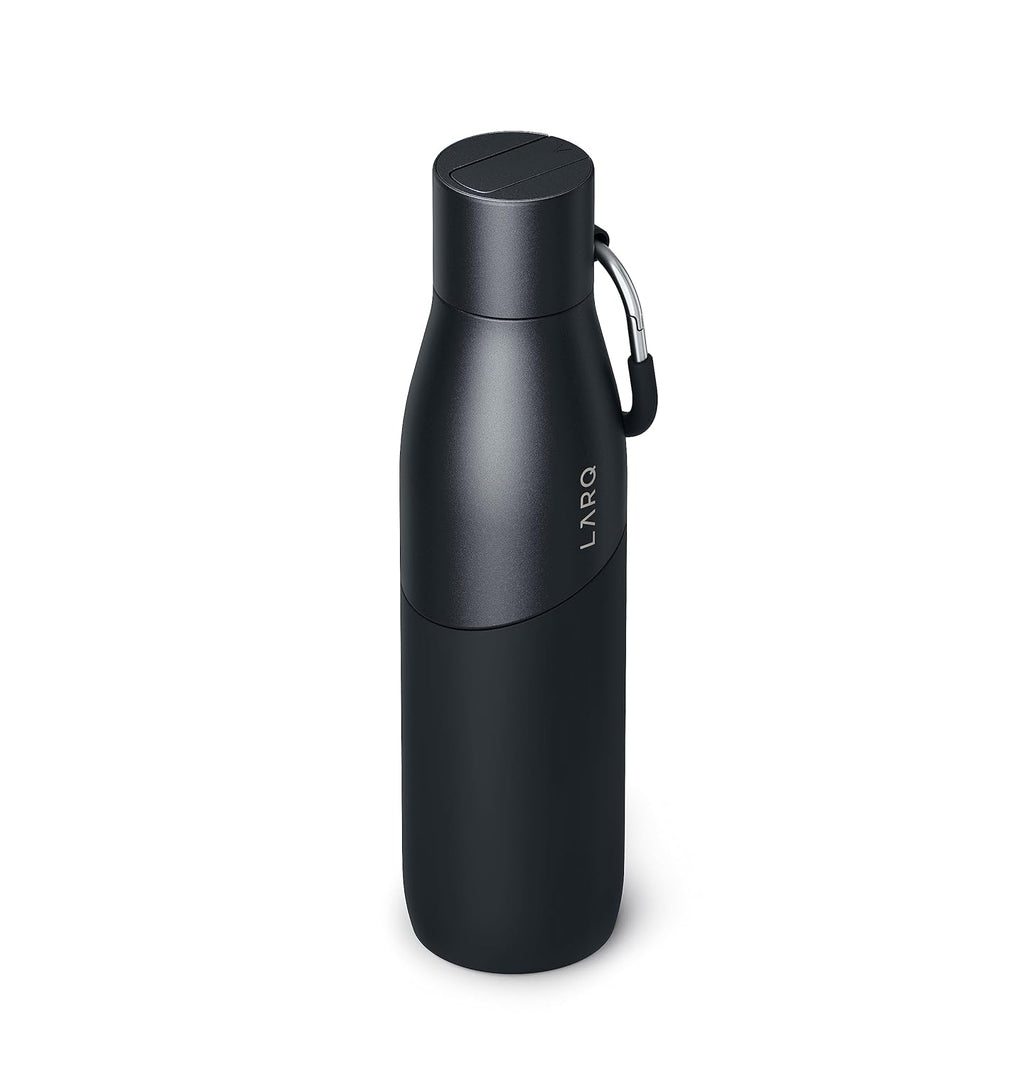 LARQ Bottle Movement Filtered - Lightweight Non-Insulated Stainless Steel Water Bottle BPA Free with Nano Zero Technology and Long-Lasting Filters, White/Pebble, 32oz