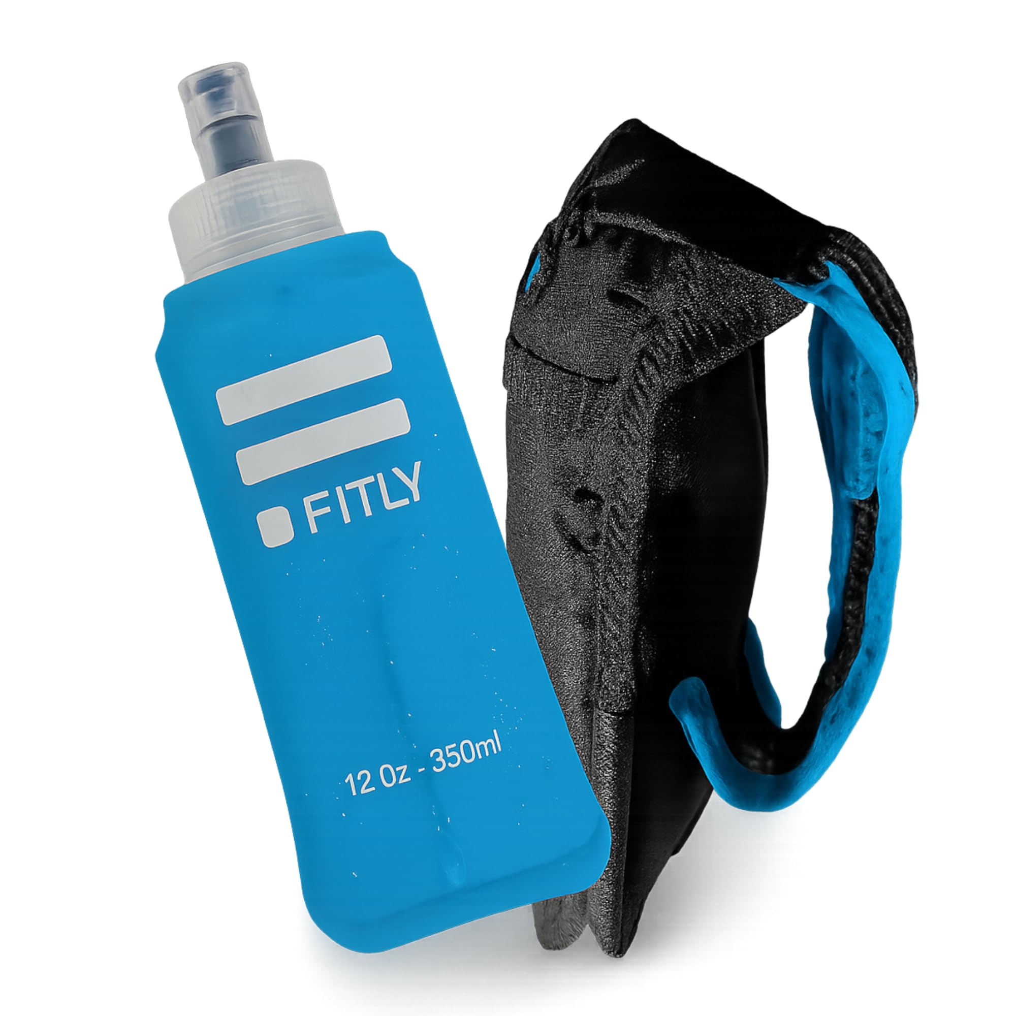 FITLY Soft Flask - Shrink As You Drink Soft Water Bottle for Hydration Pack - Folding Water Bottle Ideal for Running, Hiking, Cycling, Climbing & Rigorous Activity