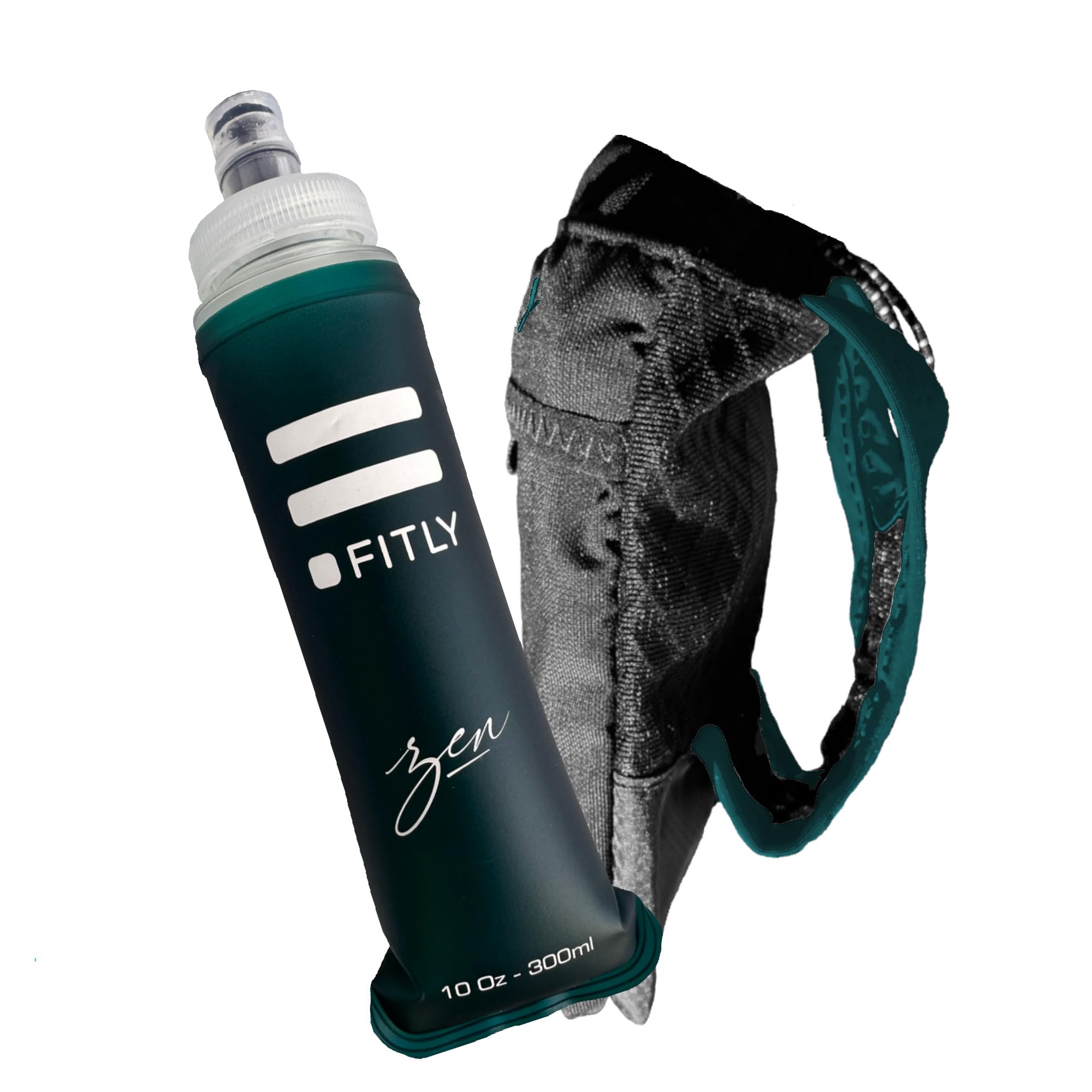 FITLY Soft Flask - Shrink As You Drink Soft Water Bottle for Hydration Pack - Folding Water Bottle Ideal for Running, Hiking, Cycling, Climbing & Rigorous Activity