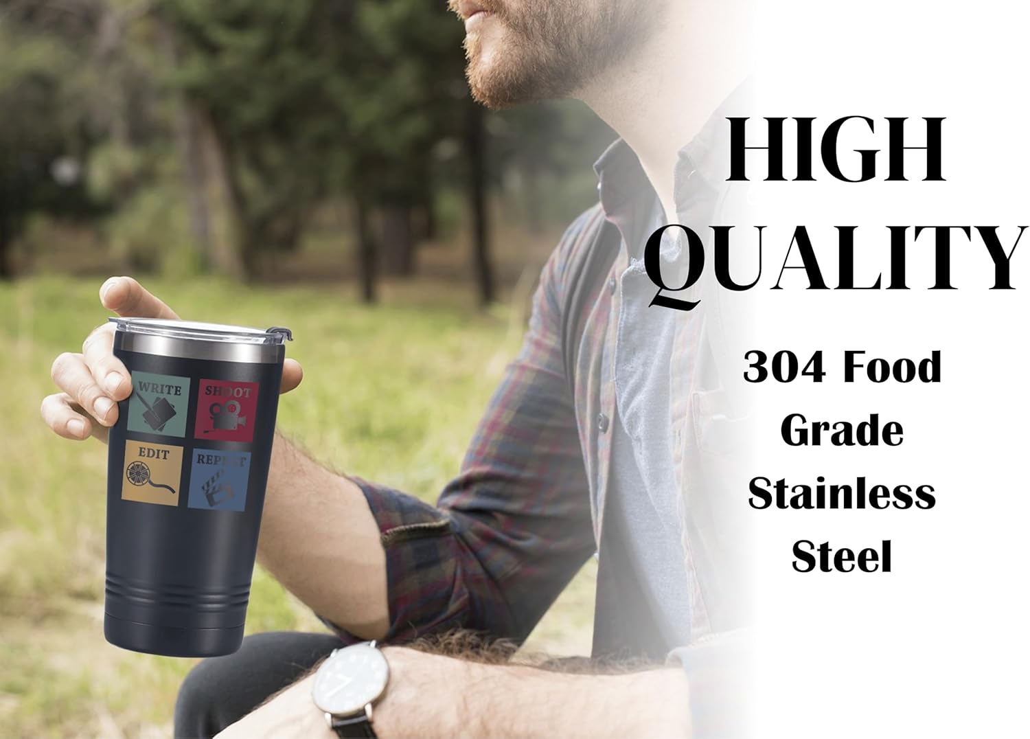 Onebttl Flimmaker Director Gifts for Men - 20oz/590ml Stainless Steel Insulated Tumbler with Straw - Graduation/Birthday/Christmas Gift - Edit