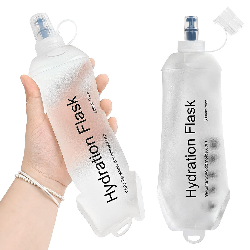 GYGYL Soft Flask, TPU Collapsible Soft Water Bottle for Hydration Pack, Running Vest, Leak-Proof Folding Water Bottle for Hiking Cycling Climbing Jogging-150ml White