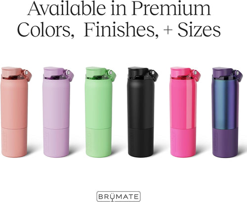 BrüMate Rise 35oz Water Bottle With 100% Leakproof Covered Silicone Straw | Insulated Stainless Steel Water Bottle With Removable Straw | Fast Flow | Soft Sip Silicone Spout | BPA-Free (Dark Aura)