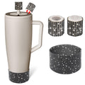 Silicone Boot and Rhinestone Magnetic Straw Cover Cap Compatible with BrüMate Era | Anti-Slip Silicone Protector for 40 oz Tumbler with Handle | Accessory Set for Stainless Steel Drinking Cup