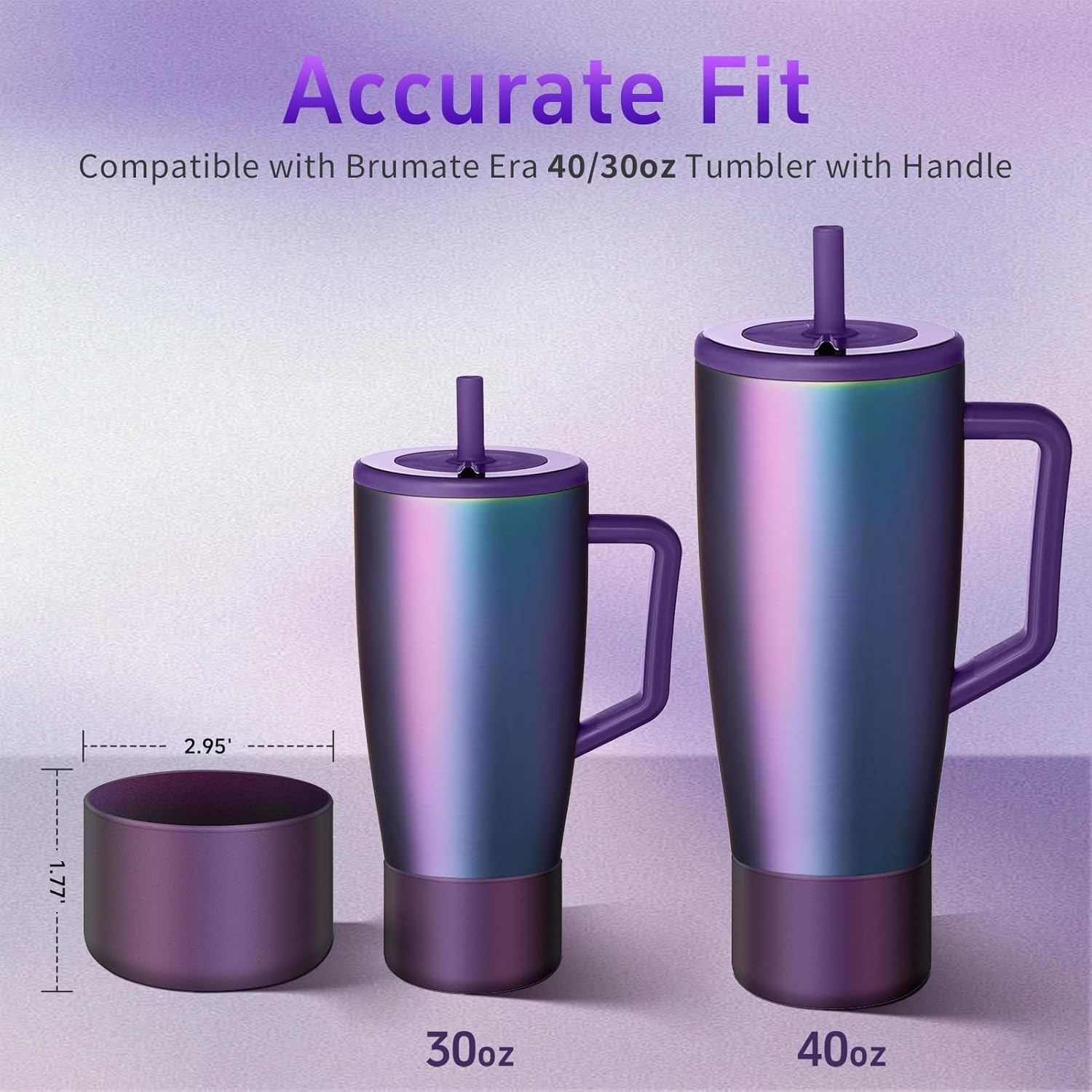 ZXFYE 2Pcs Protective Boot Compatible with Brumate Era 40 oz 30 oz Tumbler, Anti-Dent & Anti-Slip Silicone Bottom Cover Protector Sleeve Bumper Compatible with Brumate Era Tumbler with Handle