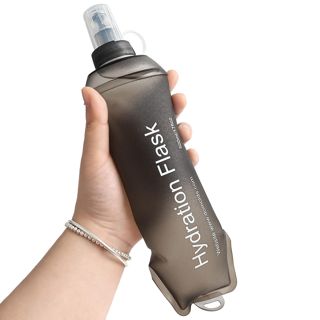 GYGYL Soft Flask, TPU Collapsible Soft Water Bottle for Hydration Pack, Running Vest, Leak-Proof Folding Water Bottle for Hiking Cycling Climbing Jogging-150ml White