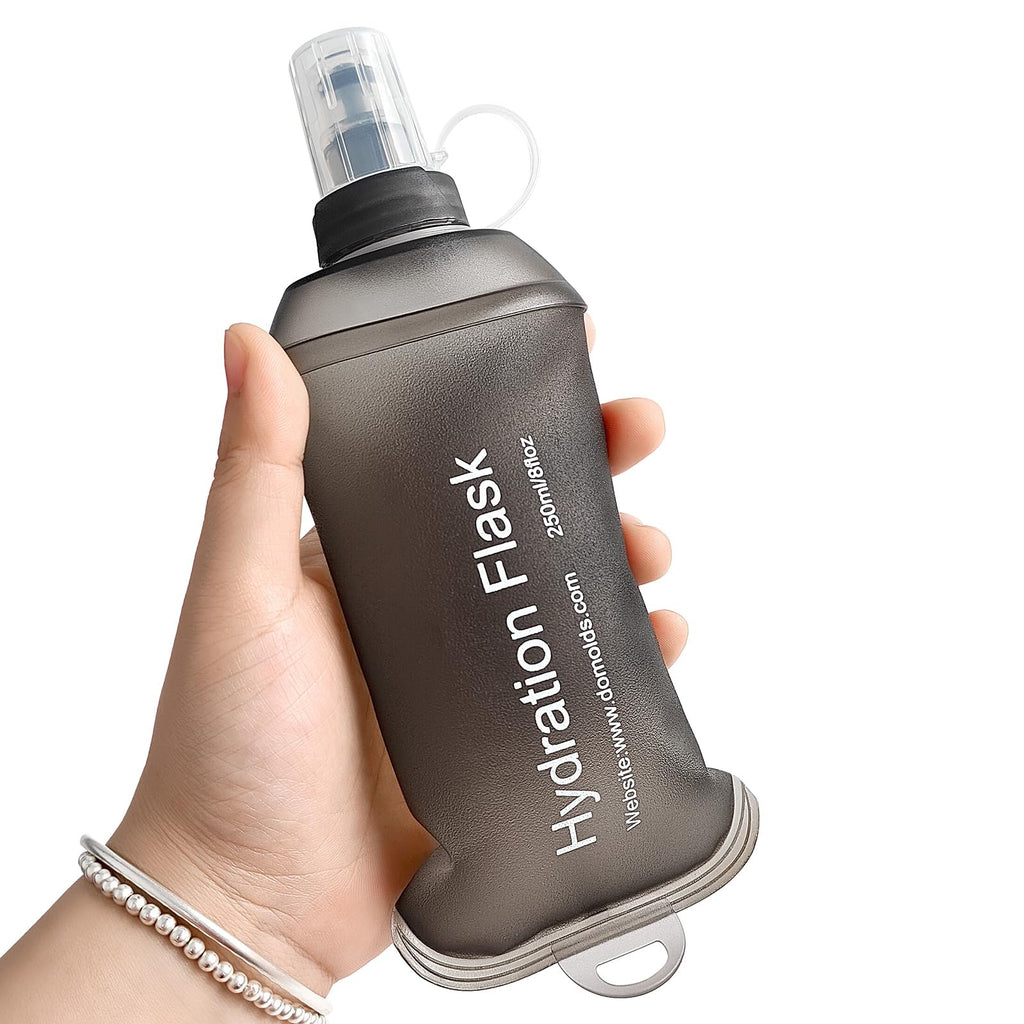 GYGYL Soft Flask, TPU Collapsible Soft Water Bottle for Hydration Pack, Running Vest, Leak-Proof Folding Water Bottle for Hiking Cycling Climbing Jogging-150ml White