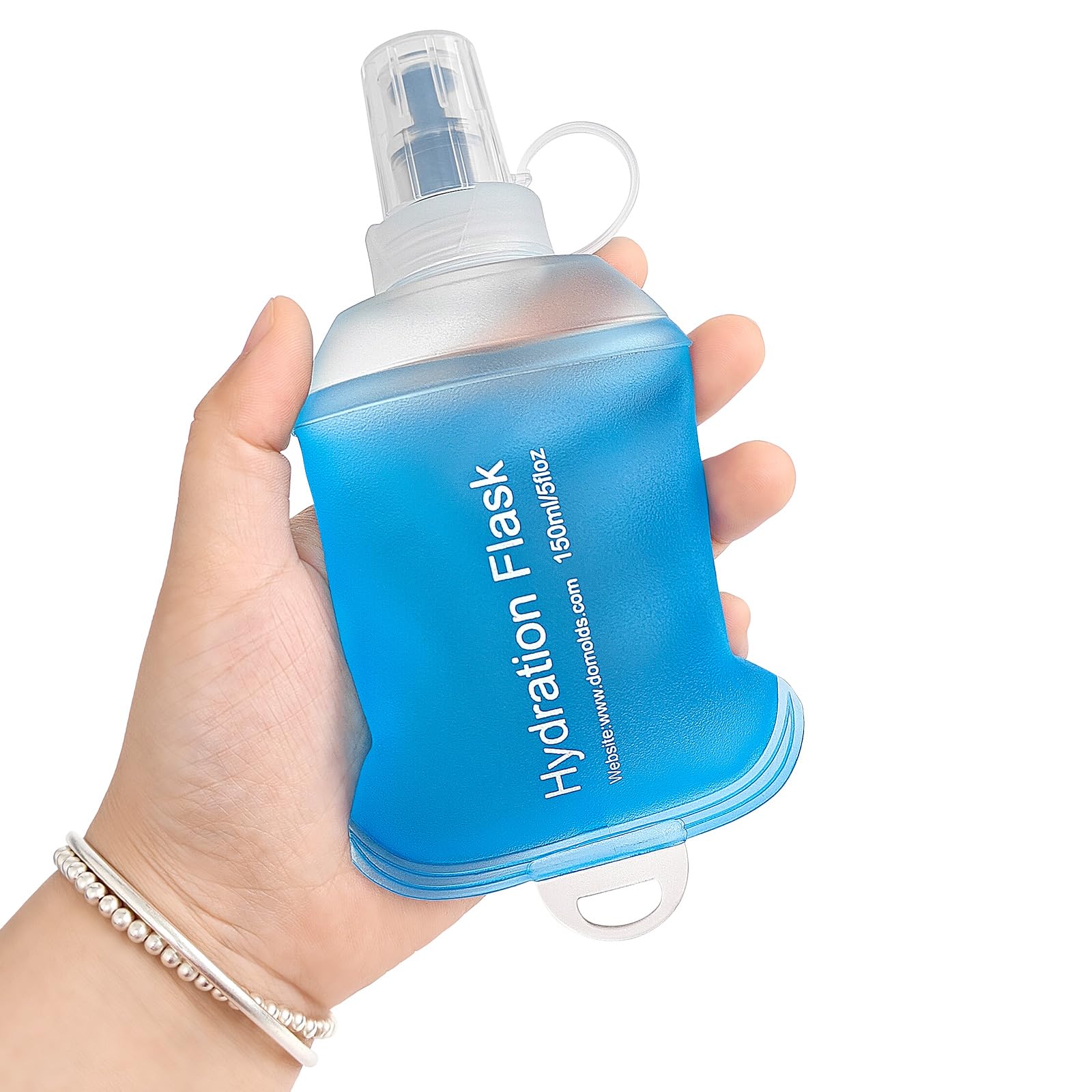 GYGYL Soft Flask, TPU Collapsible Soft Water Bottle for Hydration Pack, Running Vest, Leak-Proof Folding Water Bottle for Hiking Cycling Climbing Jogging-150ml White