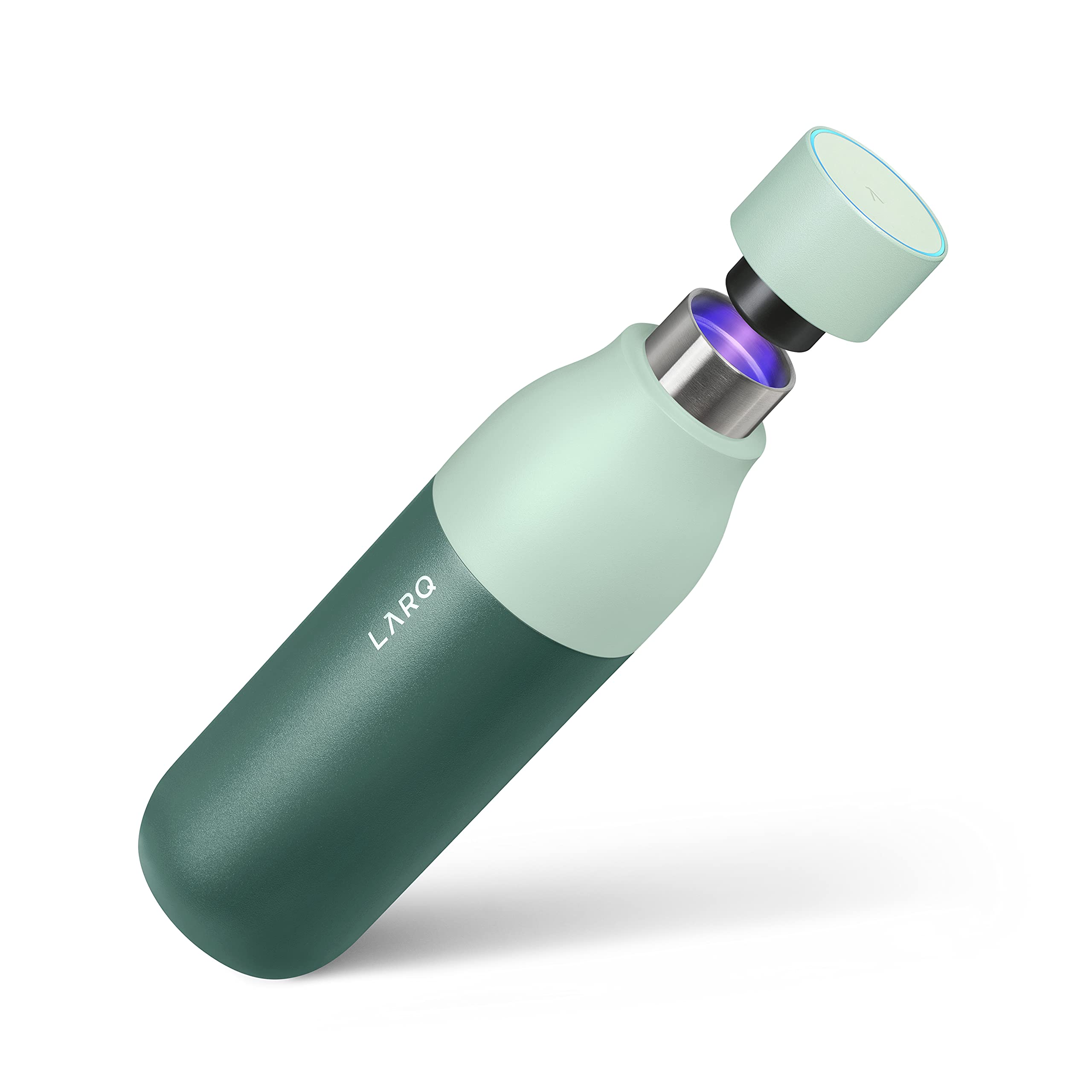 LARQ Bottle PureVis 25 oz - Self-Cleaning and Insulated Stainless Steel Water Bottle with UV Water Purifier and Award-winning Design | Reusable & Travel Friendly, Monaco Blue