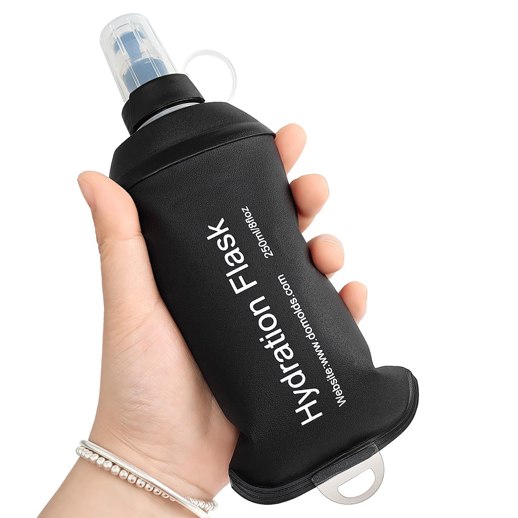 GYGYL Soft Flask, TPU Collapsible Soft Water Bottle for Hydration Pack, Running Vest, Leak-Proof Folding Water Bottle for Hiking Cycling Climbing Jogging-150ml White