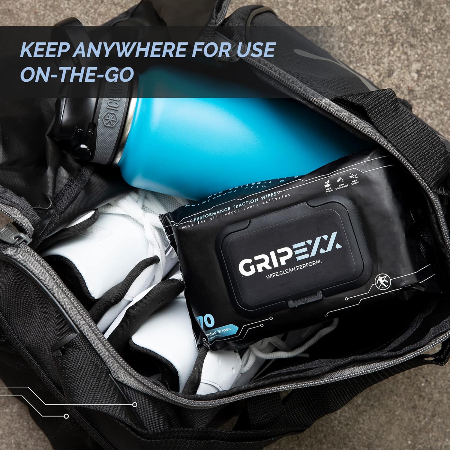 GRIPEXX - 70 Shoe Wipes, Multipurpose Sneaker Wipes for Basketball & Sneakerheads - Alternative to Basketball Grip Spray
