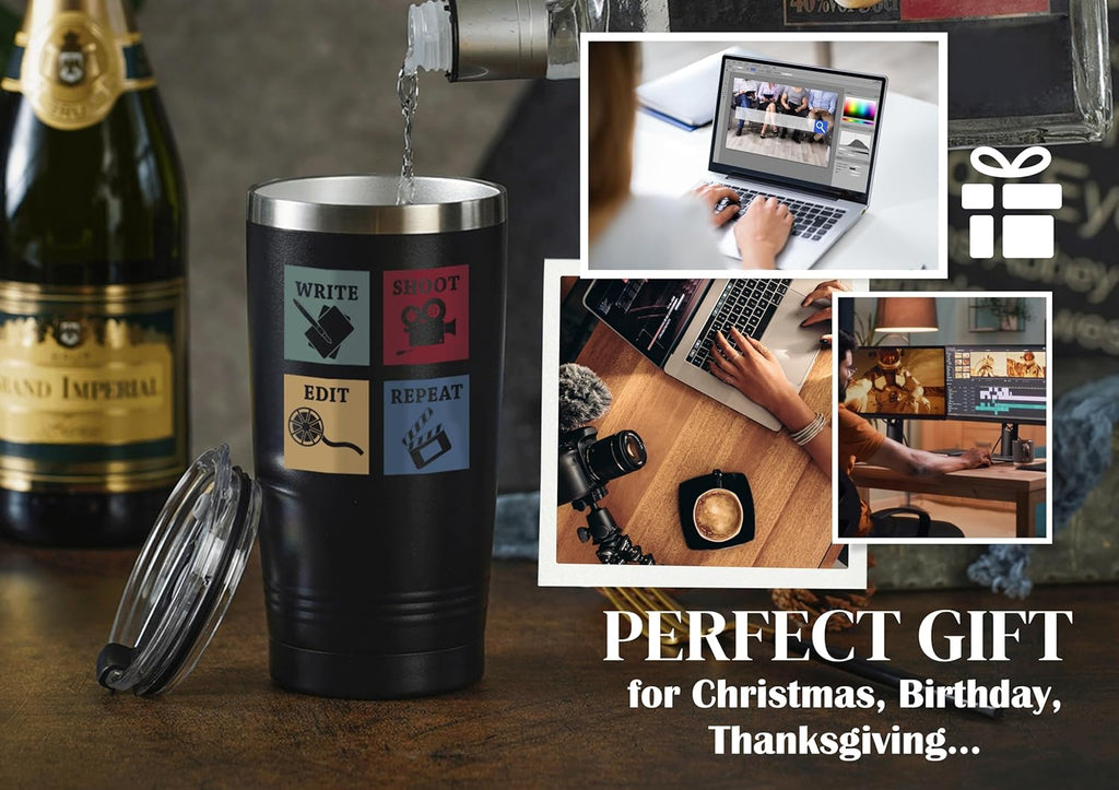 Onebttl Flimmaker Director Gifts for Men - 20oz/590ml Stainless Steel Insulated Tumbler with Straw - Graduation/Birthday/Christmas Gift - Edit