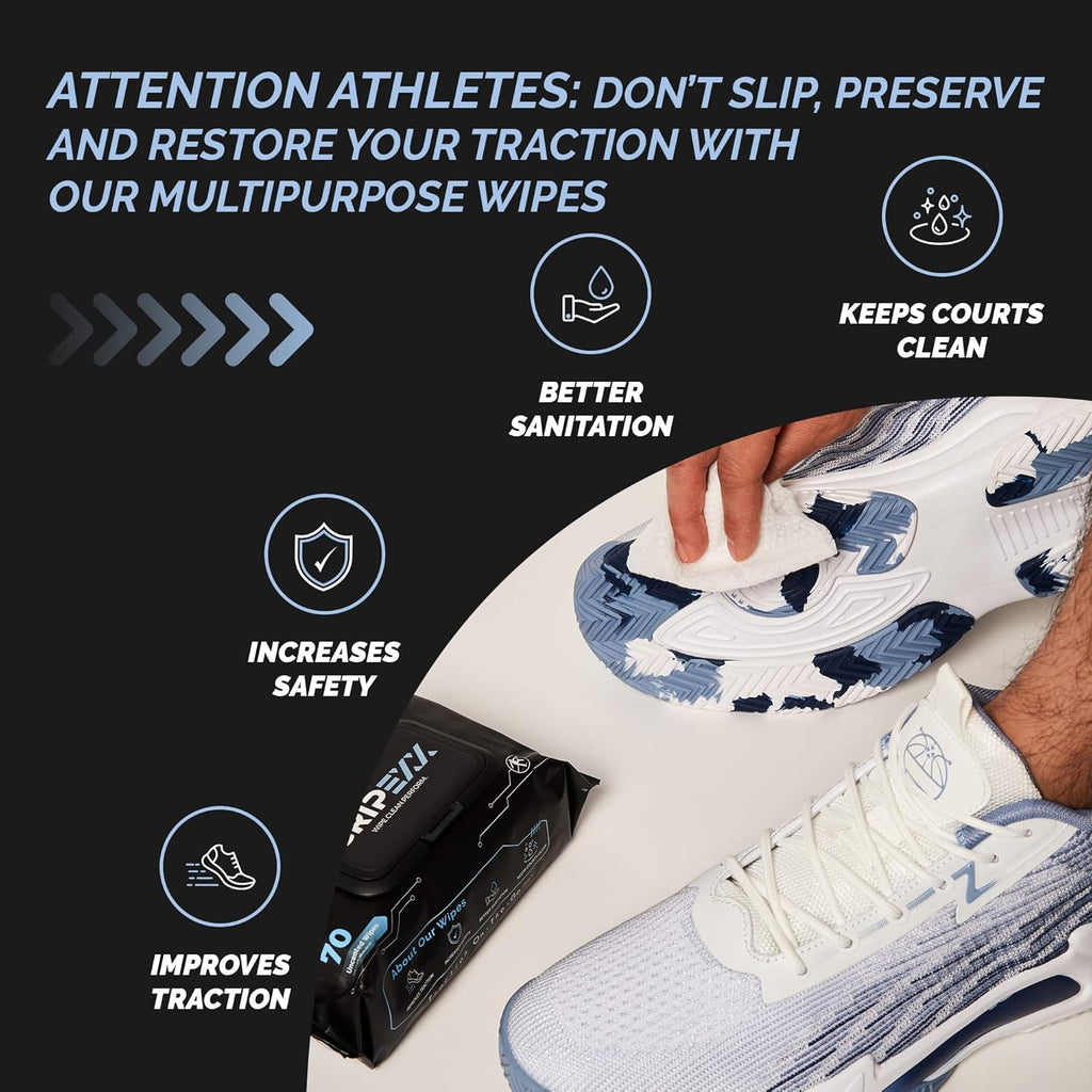 GRIPEXX - 70 Shoe Wipes, Multipurpose Sneaker Wipes for Basketball & Sneakerheads - Alternative to Basketball Grip Spray