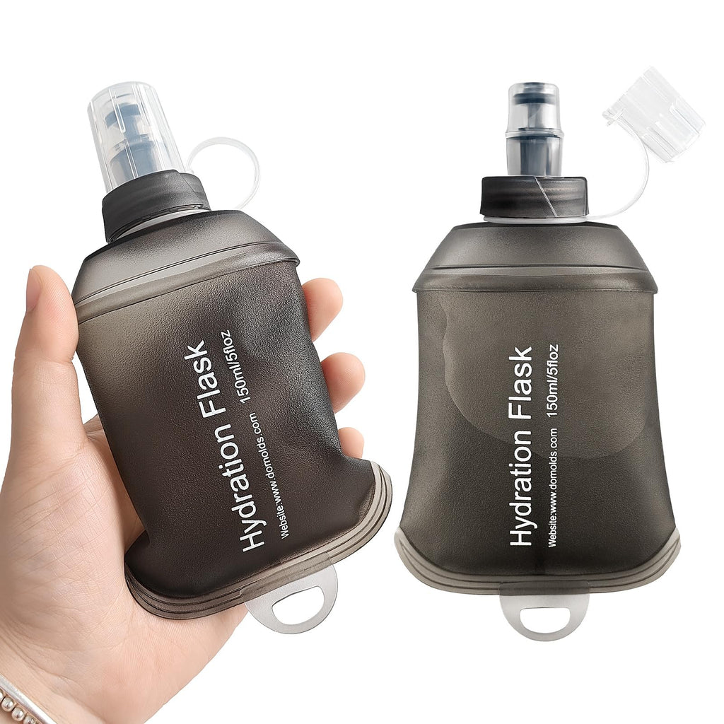 GYGYL Soft Flask, TPU Collapsible Soft Water Bottle for Hydration Pack, Running Vest, Leak-Proof Folding Water Bottle for Hiking Cycling Climbing Jogging-150ml White