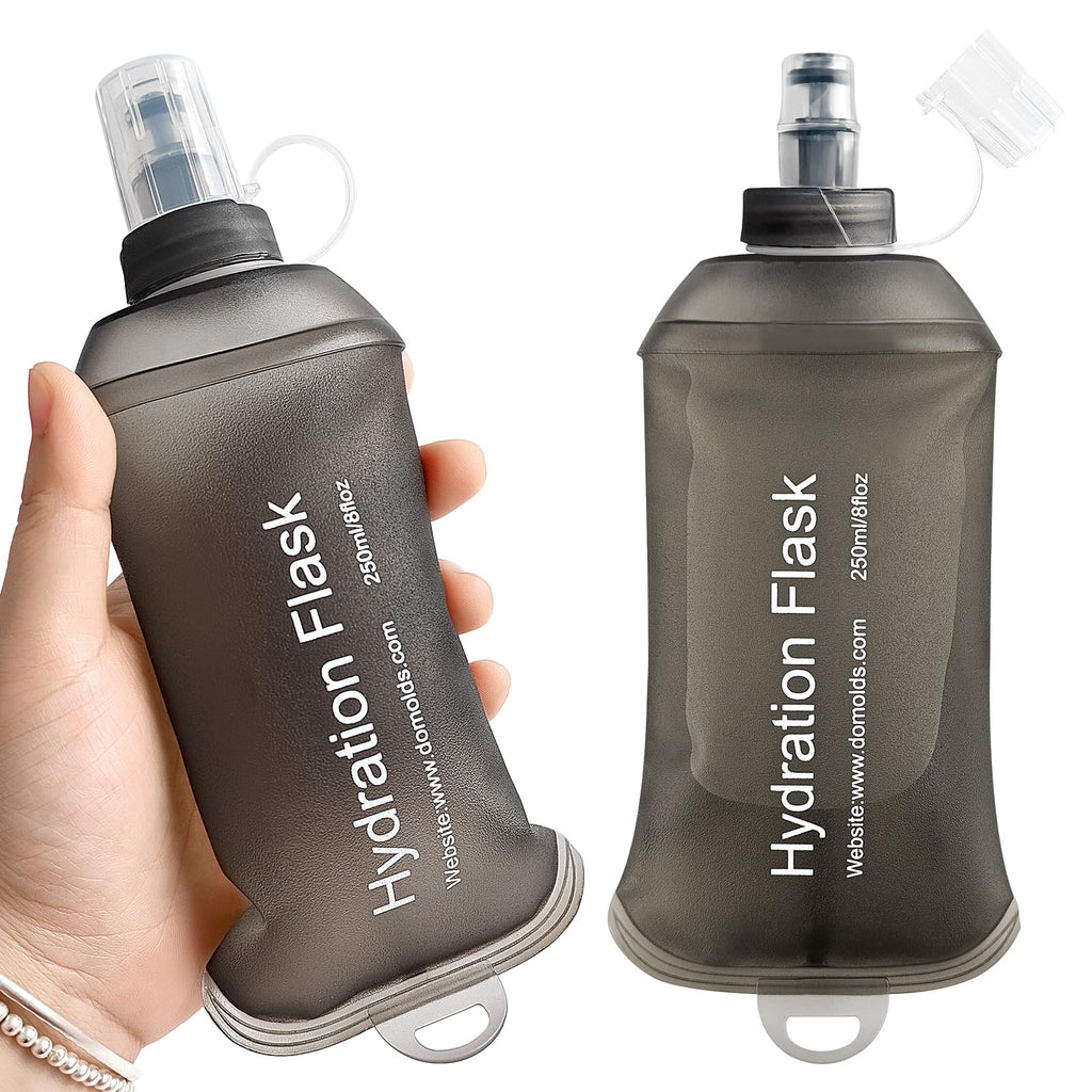 GYGYL Soft Flask, TPU Collapsible Soft Water Bottle for Hydration Pack, Running Vest, Leak-Proof Folding Water Bottle for Hiking Cycling Climbing Jogging-150ml White